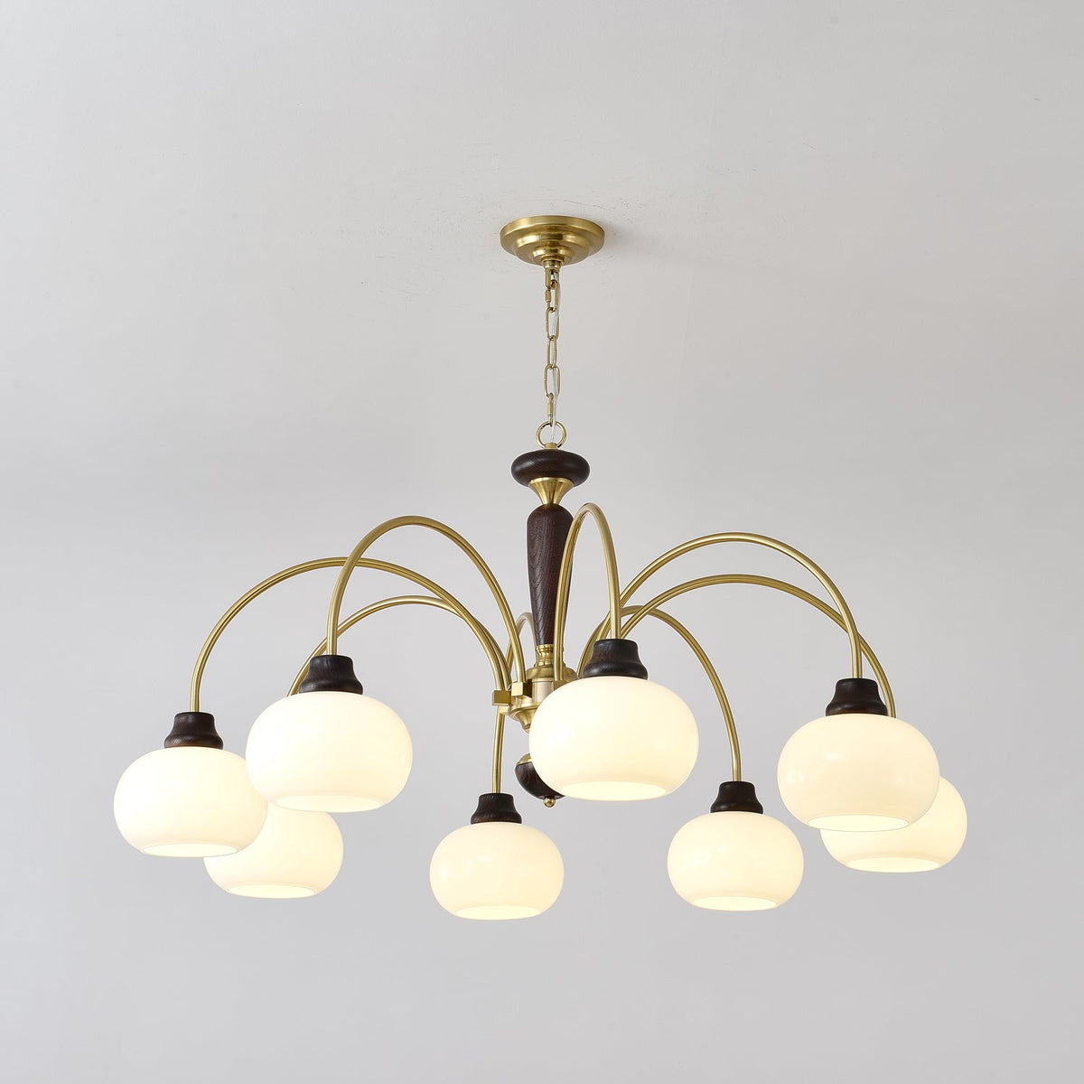 Lustre Menthe en verre et bois – vue 8
