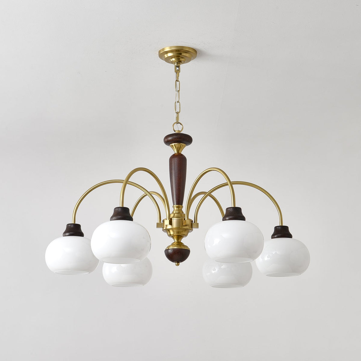 Lustre Menthe en verre et bois – vue 16