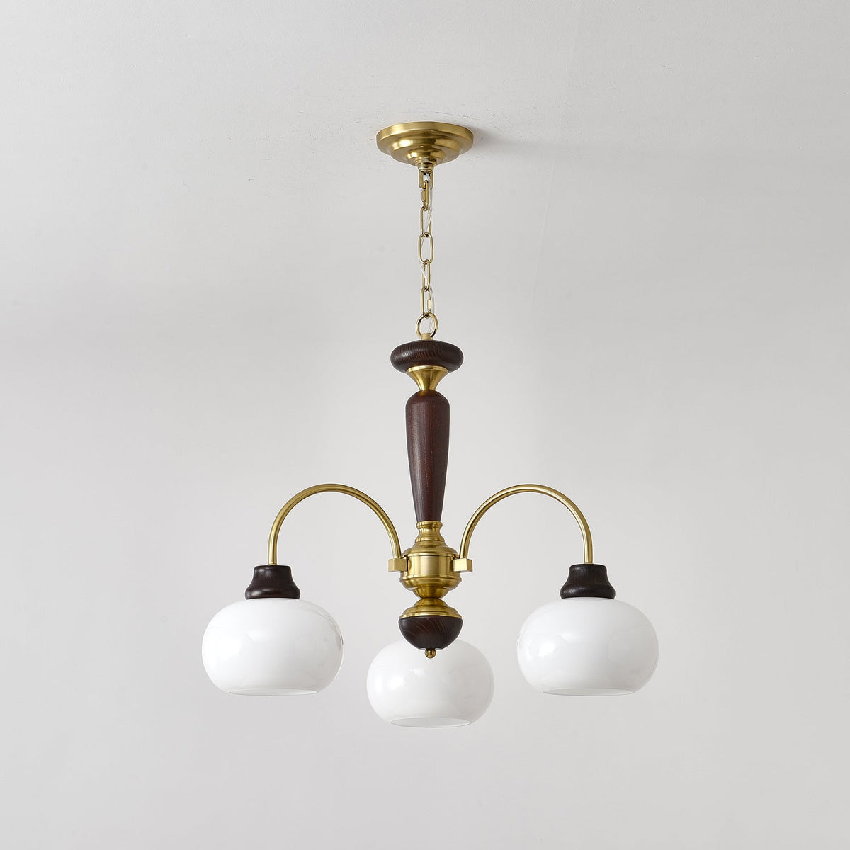 Lustre Menthe en verre et bois – vue 17
