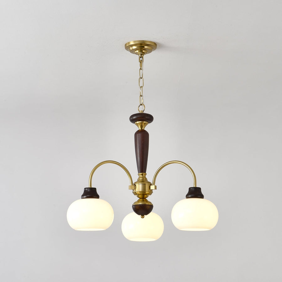 Lustre Menthe en verre et bois – vue 5