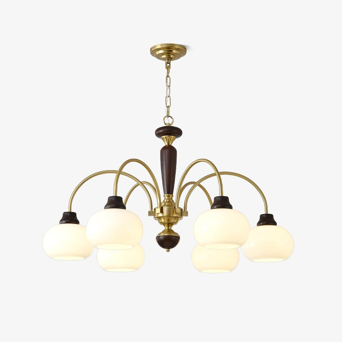 Lustre Menthe en verre et bois – vue 20