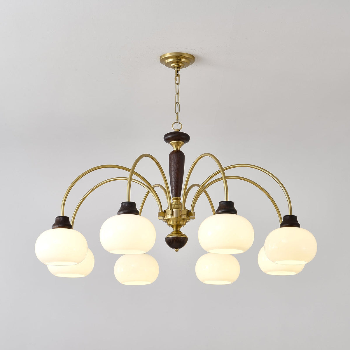Lustre Menthe en verre et bois – vue 7