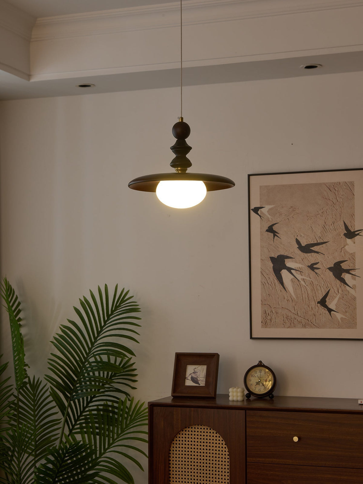 Suspension Jacinthe en bois et verre – vue 7