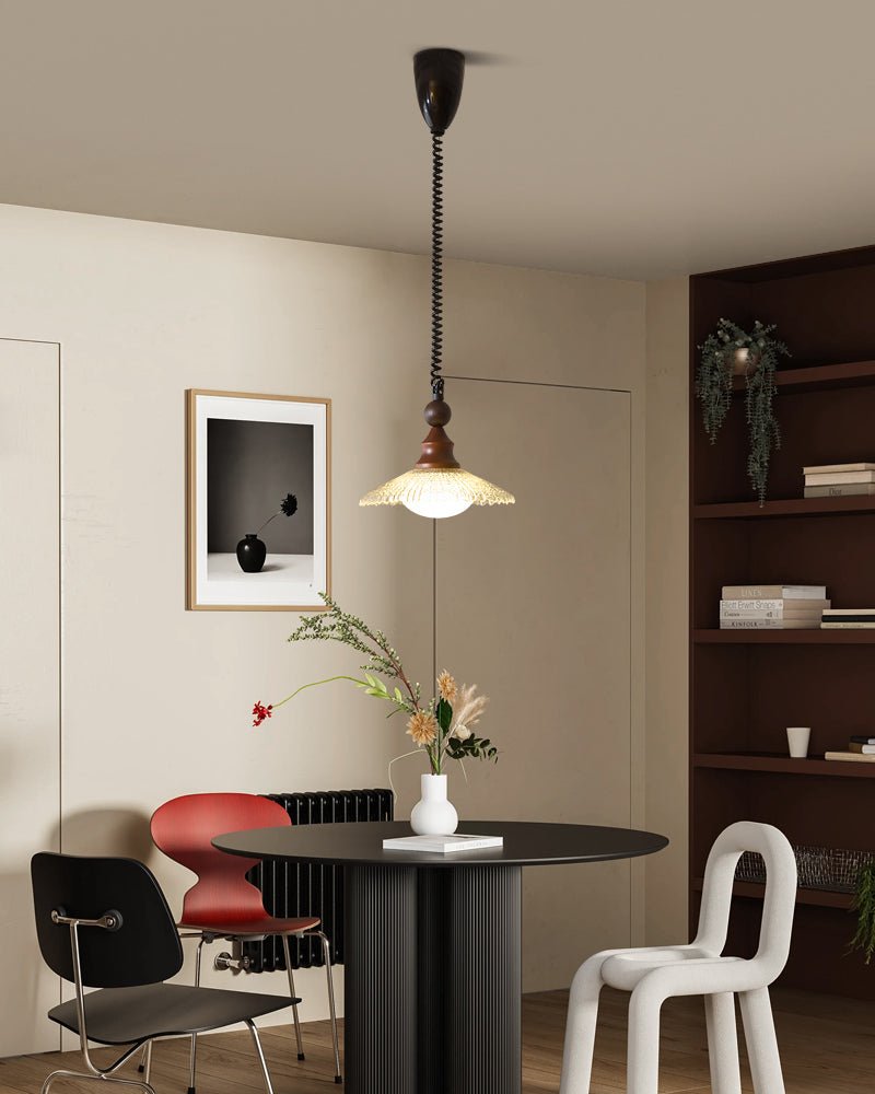 Suspension Jacinthe en bois et verre – vue 15