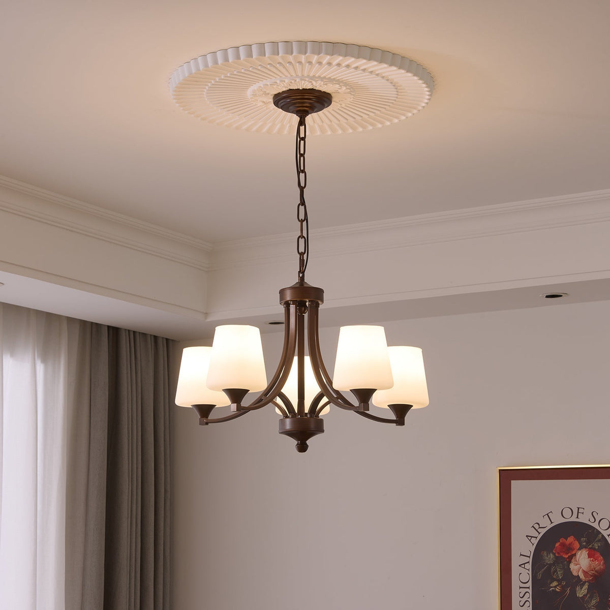 Lustre Ébène en verre et métal – vue 28