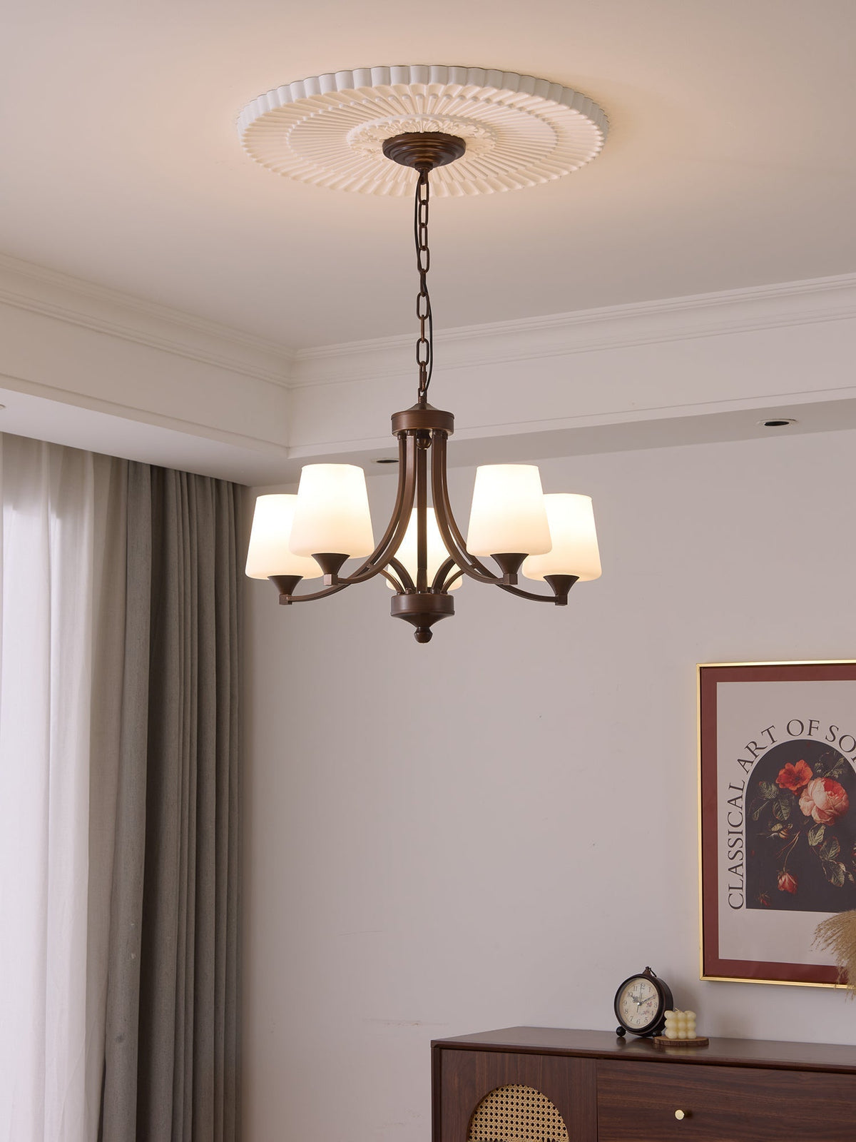 Lustre Ébène en verre et métal – vue 17