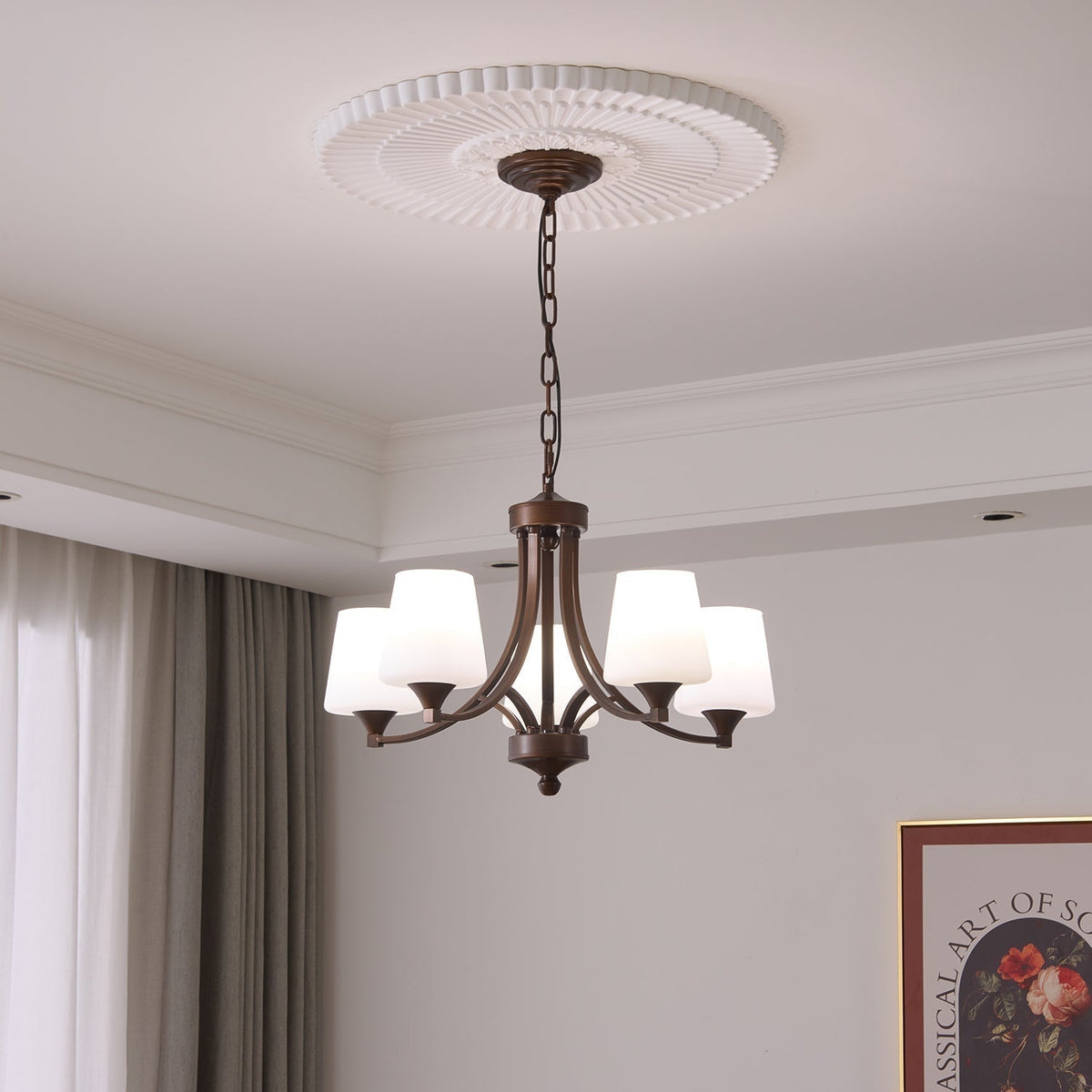 Lustre Ébène en verre et métal – vue 30