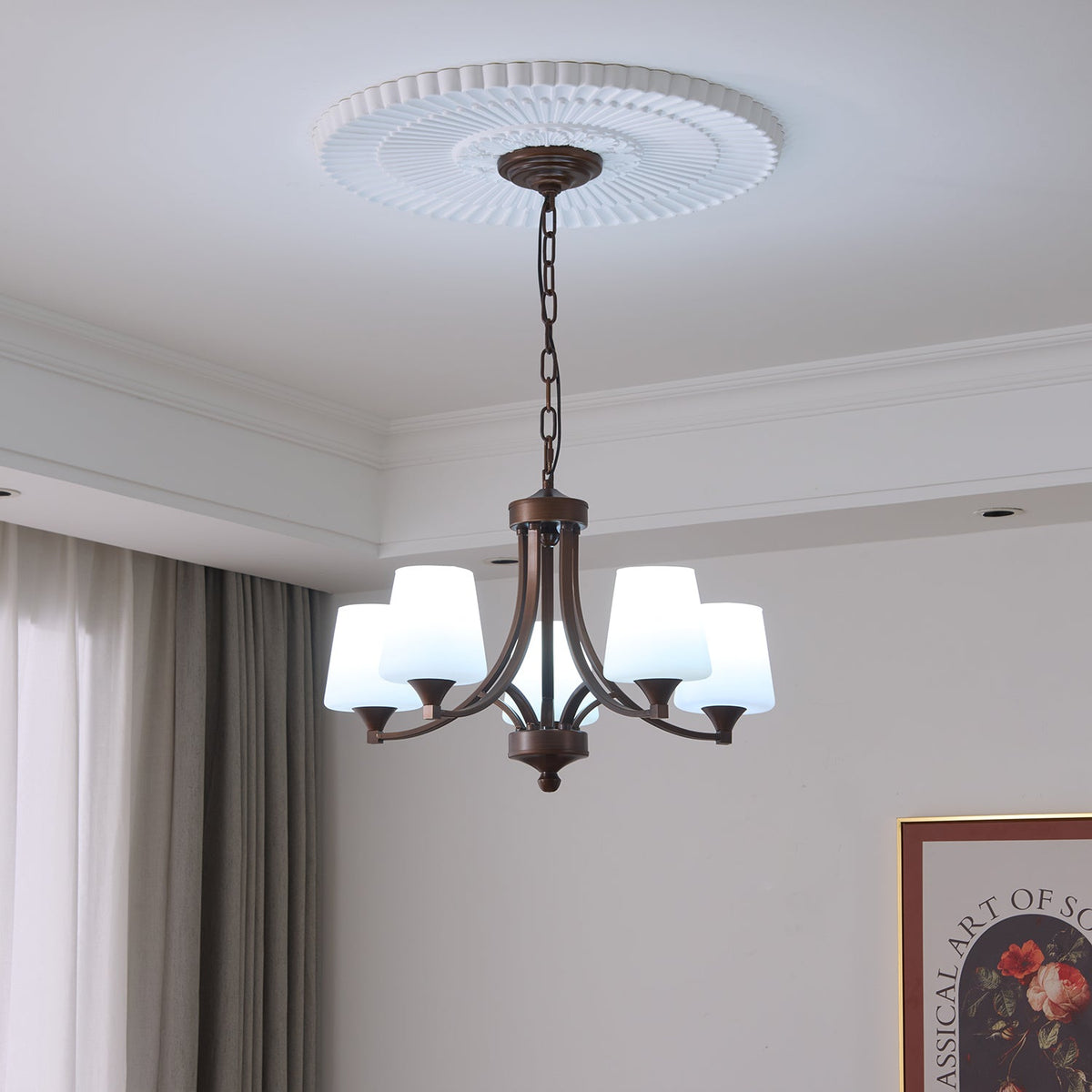 Lustre Ébène en verre et métal – vue 18