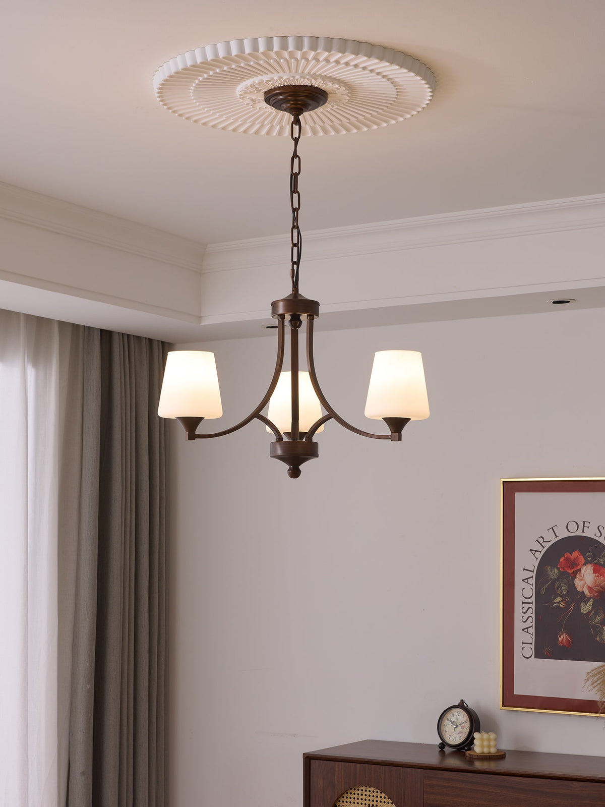 Lustre Ébène en verre et métal – vue 19