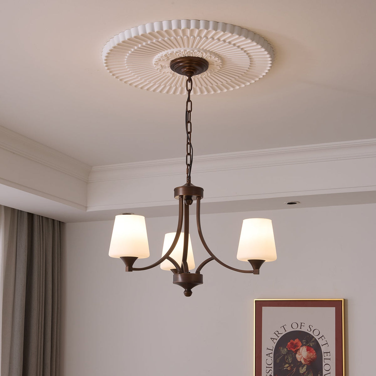 Lustre Ébène en verre et métal – vue 21