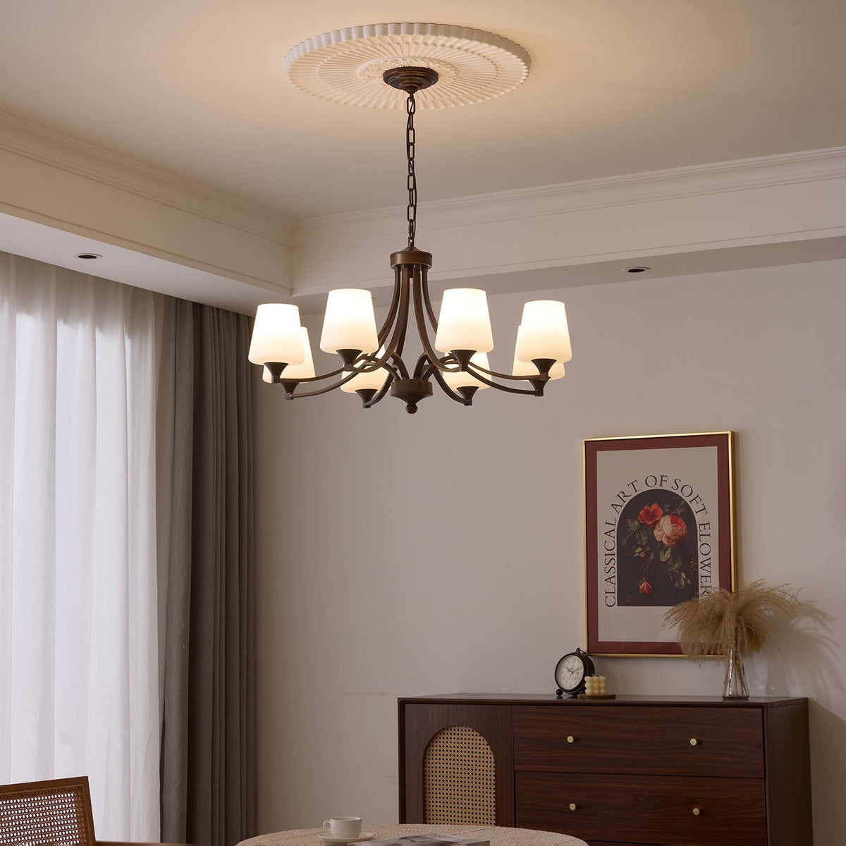 Lustre Ébène en verre et métal – vue 9