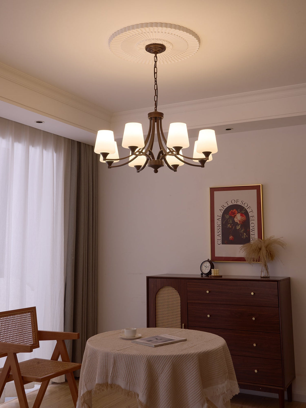 Lustre Ébène en verre et métal – vue 14
