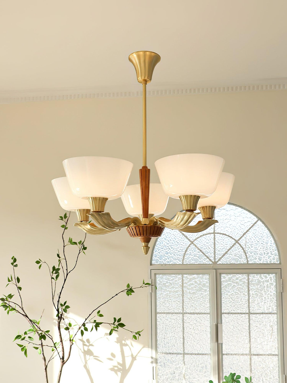 Lustre Libellule en verre et laiton – vue 2