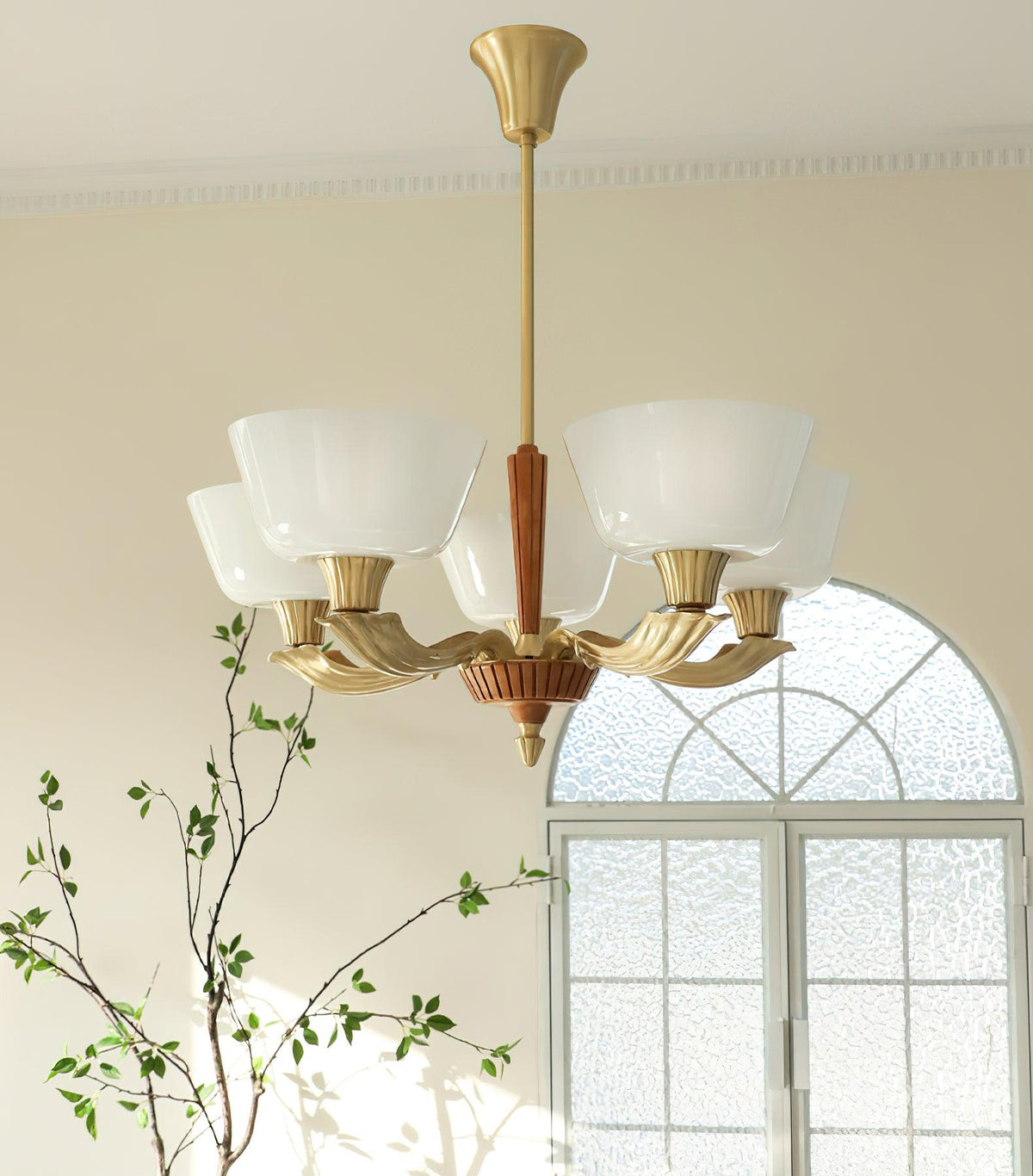 Lustre Libellule en verre et laiton – vue 8