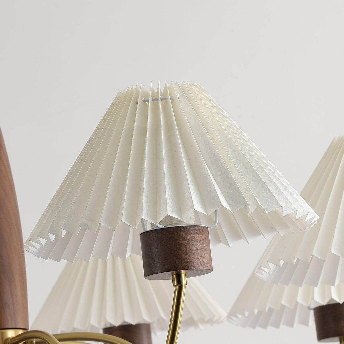 Lustre Tambourin en noyer et laiton – vue 17