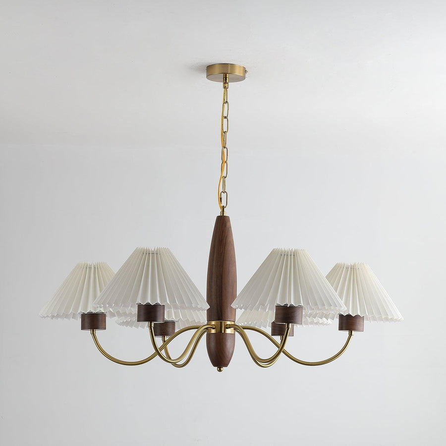Lustre Tambourin en noyer et laiton – vue 5