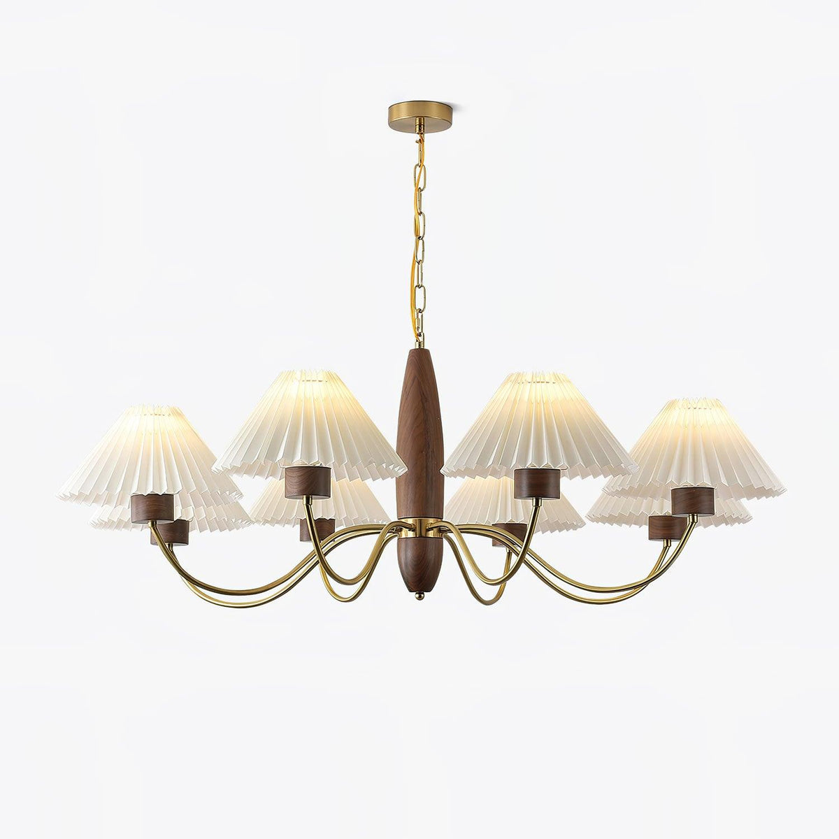 Lustre Tambourin en noyer et laiton – vue 21