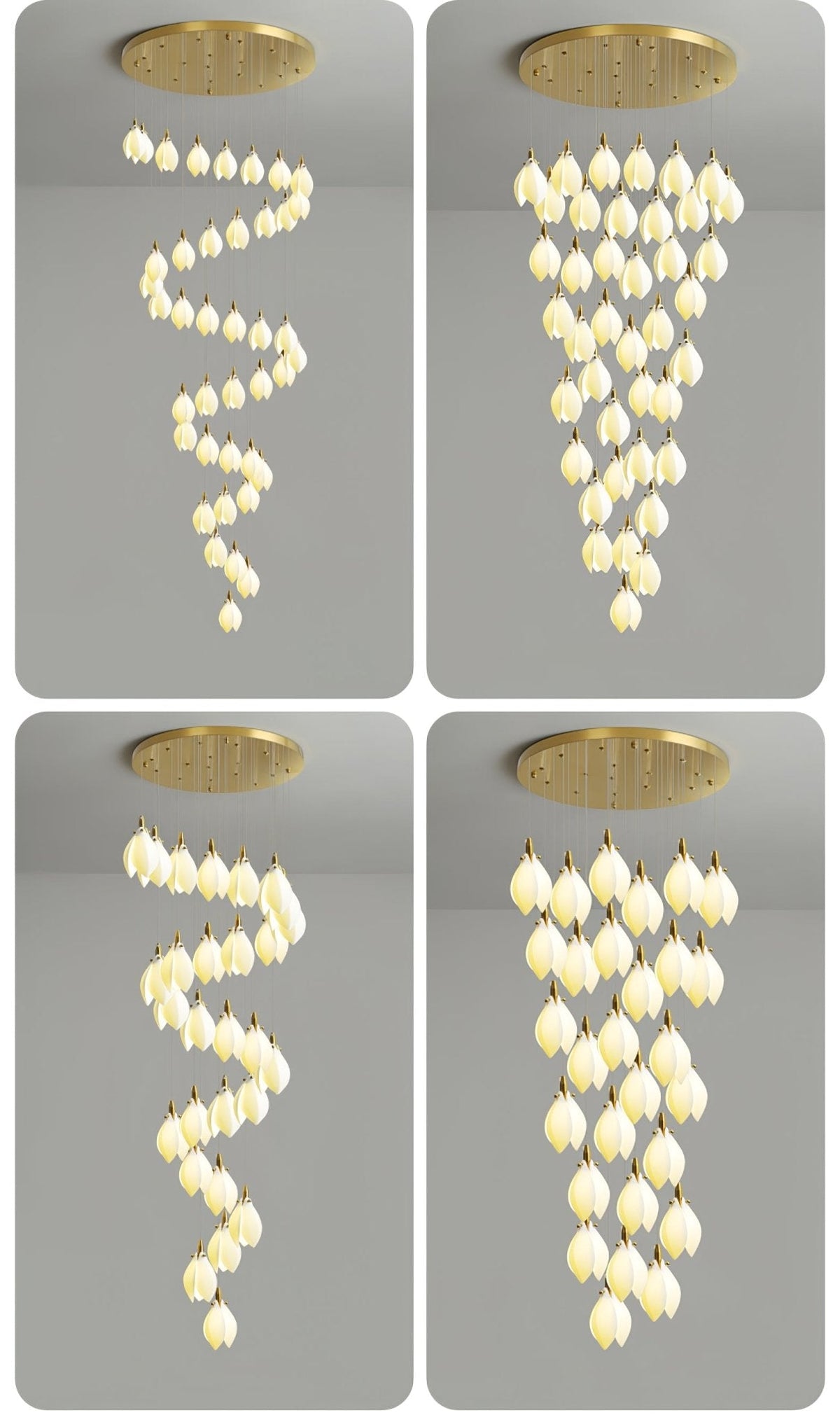 Lustre Ficus en céramique et laiton – vue 18