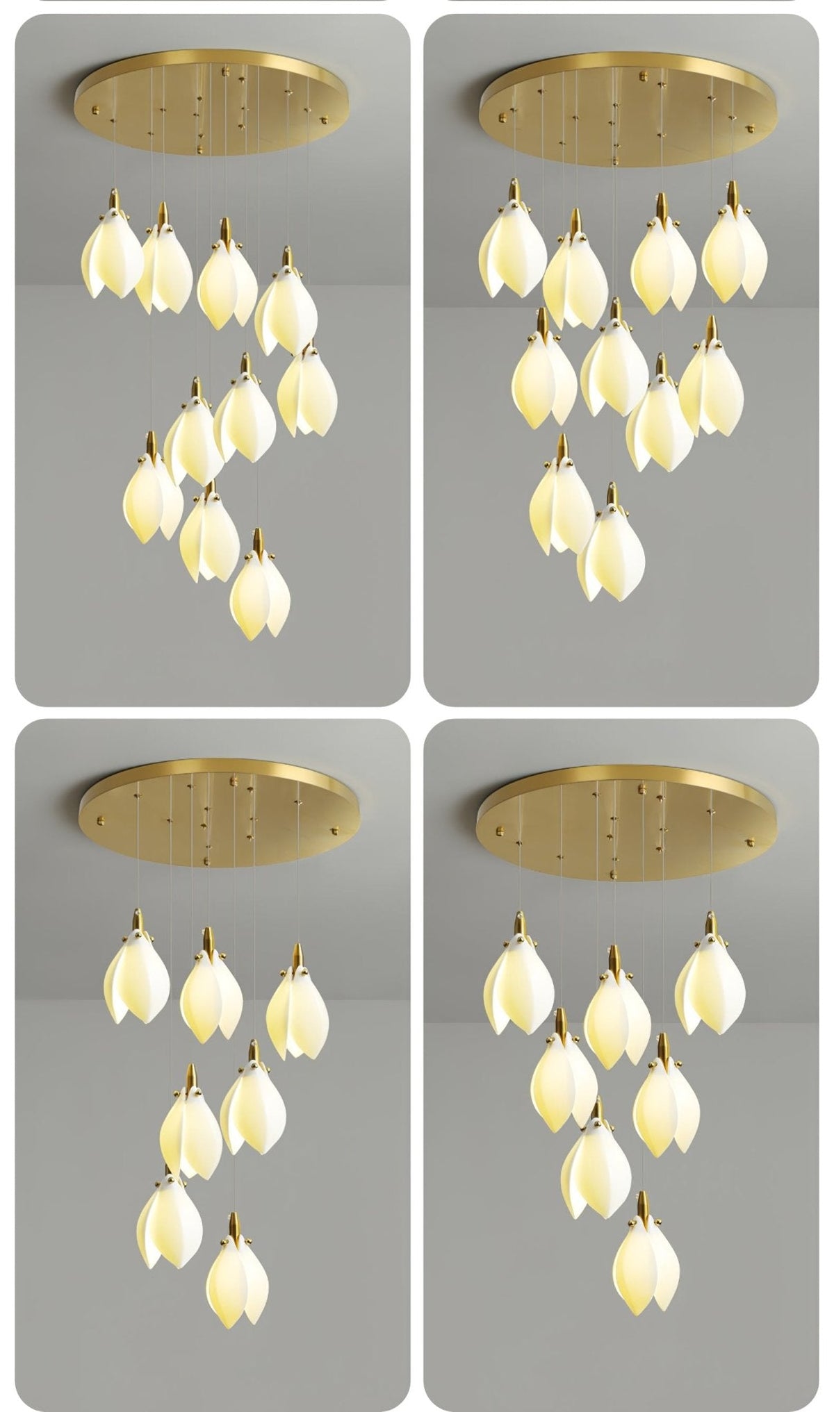 Lustre Ficus en céramique et laiton – vue 20