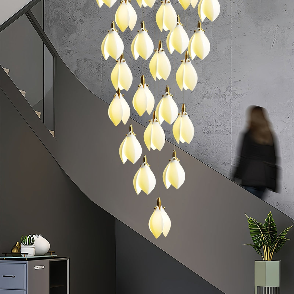 Lustre Ficus en céramique et laiton – vue 48