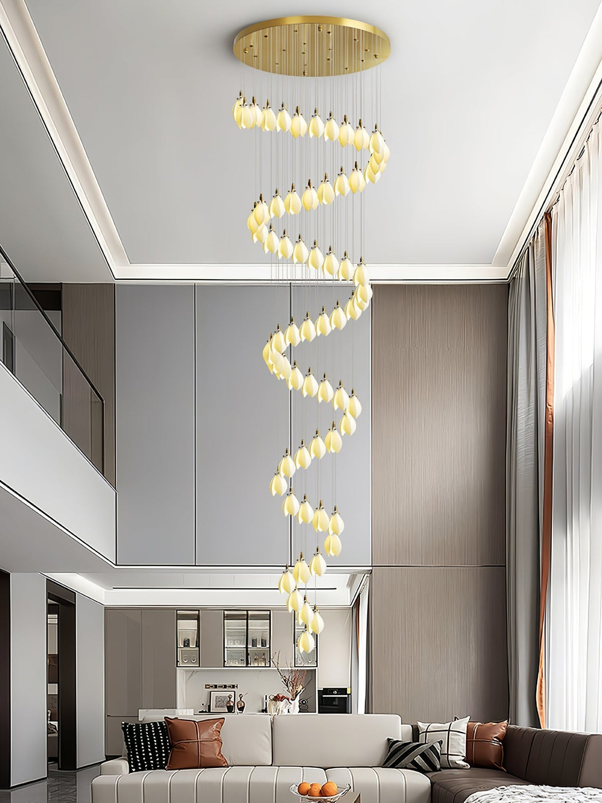 Lustre Ficus en céramique et laiton – vue 12