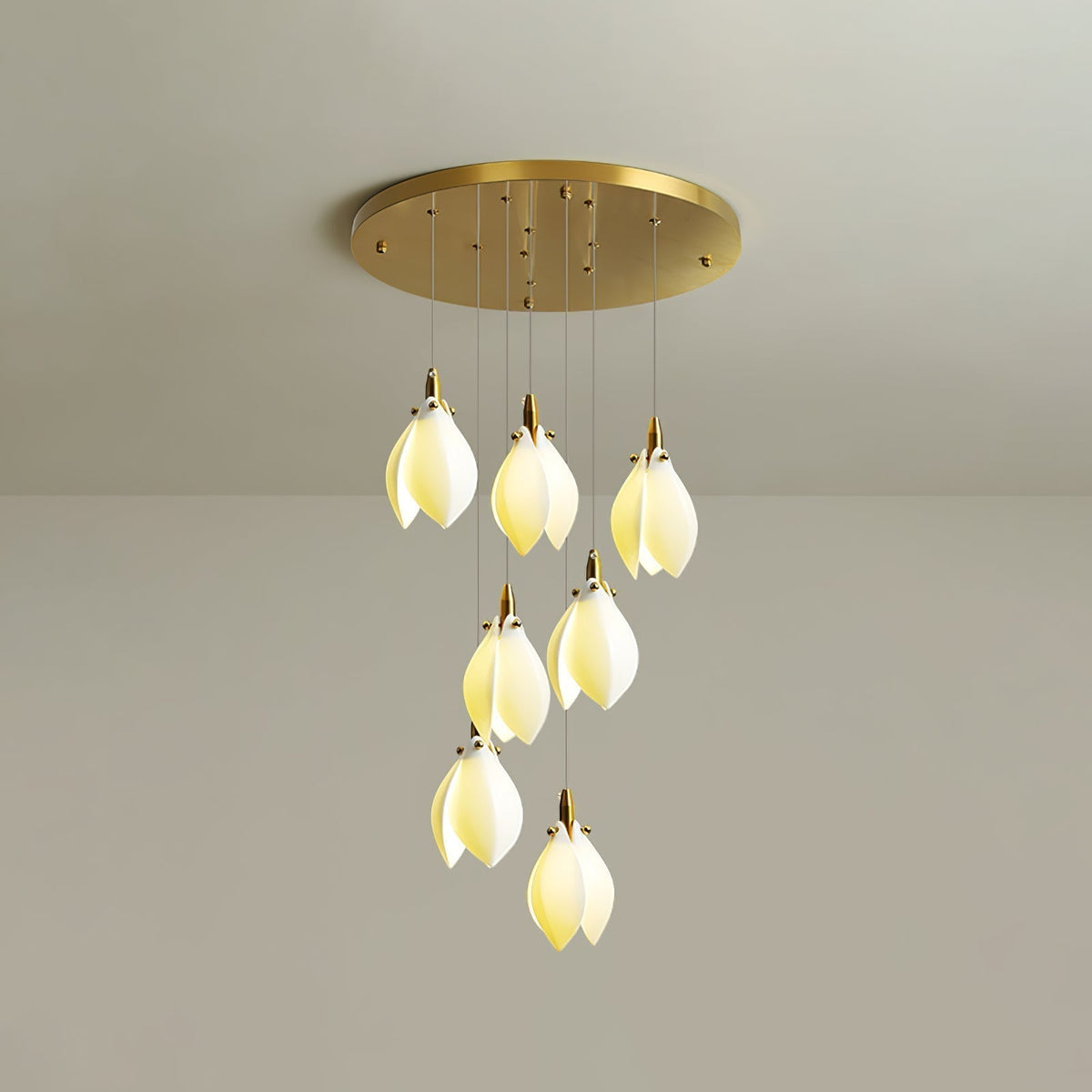 Lustre Ficus en céramique et laiton – vue 8