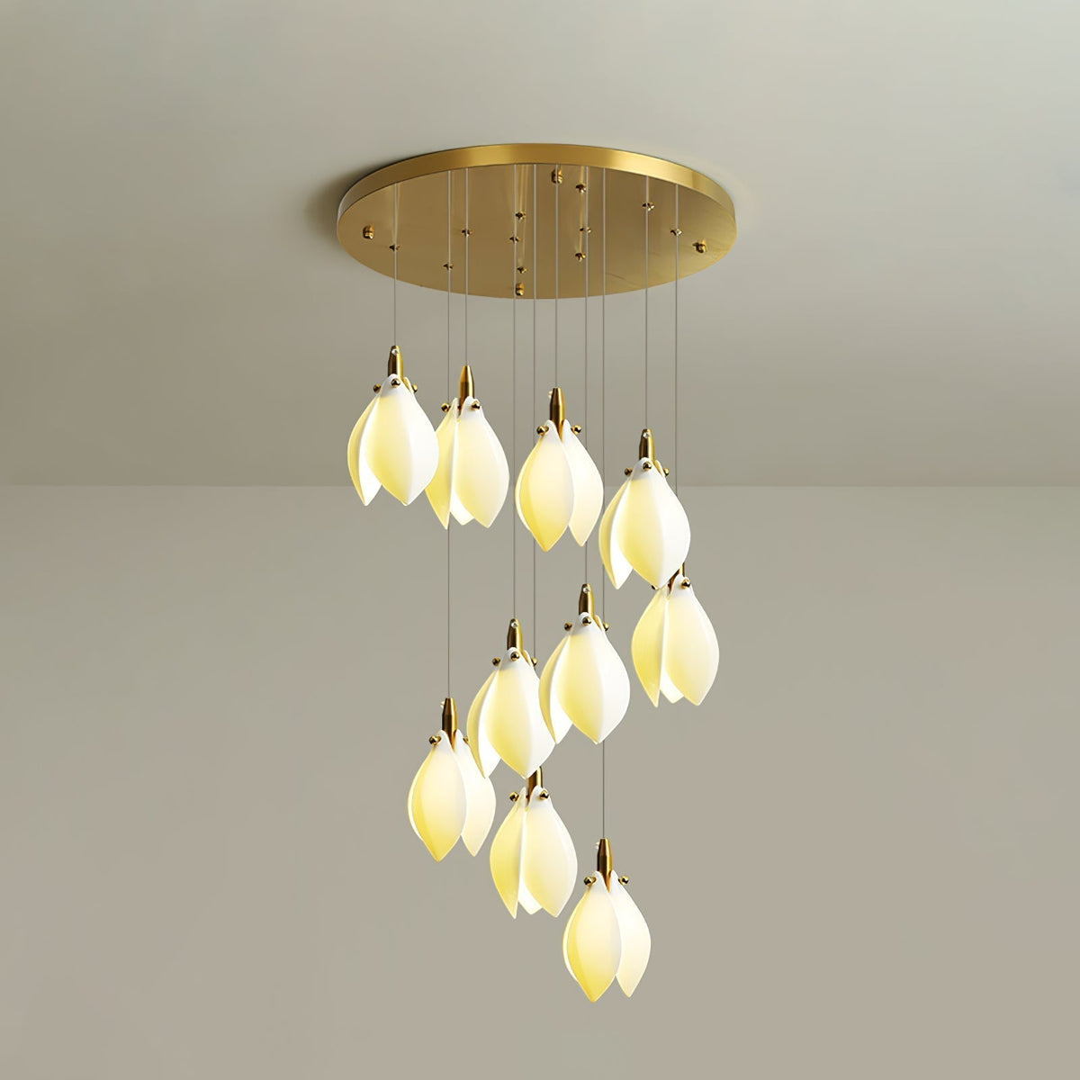 Lustre Ficus en céramique et laiton – vue 9