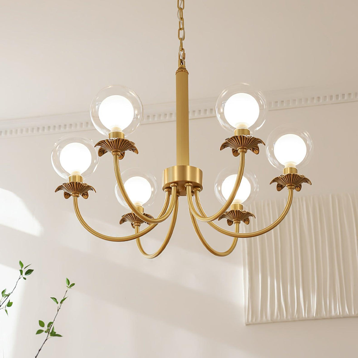 Lustre Balade en verre et laiton – vue 6