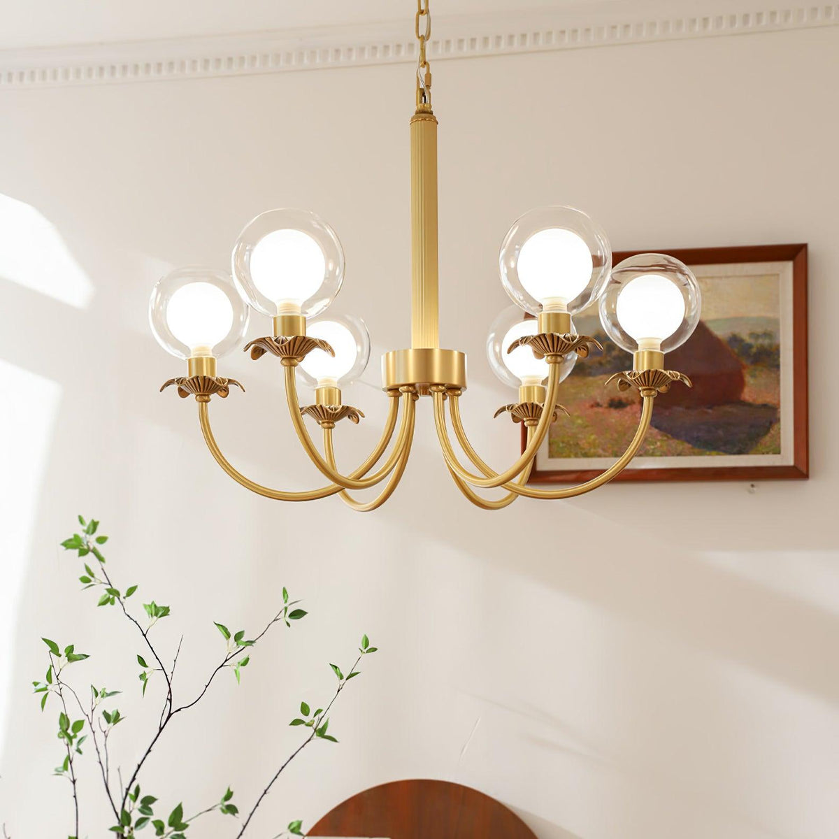 Lustre Balade en verre et laiton – vue 9