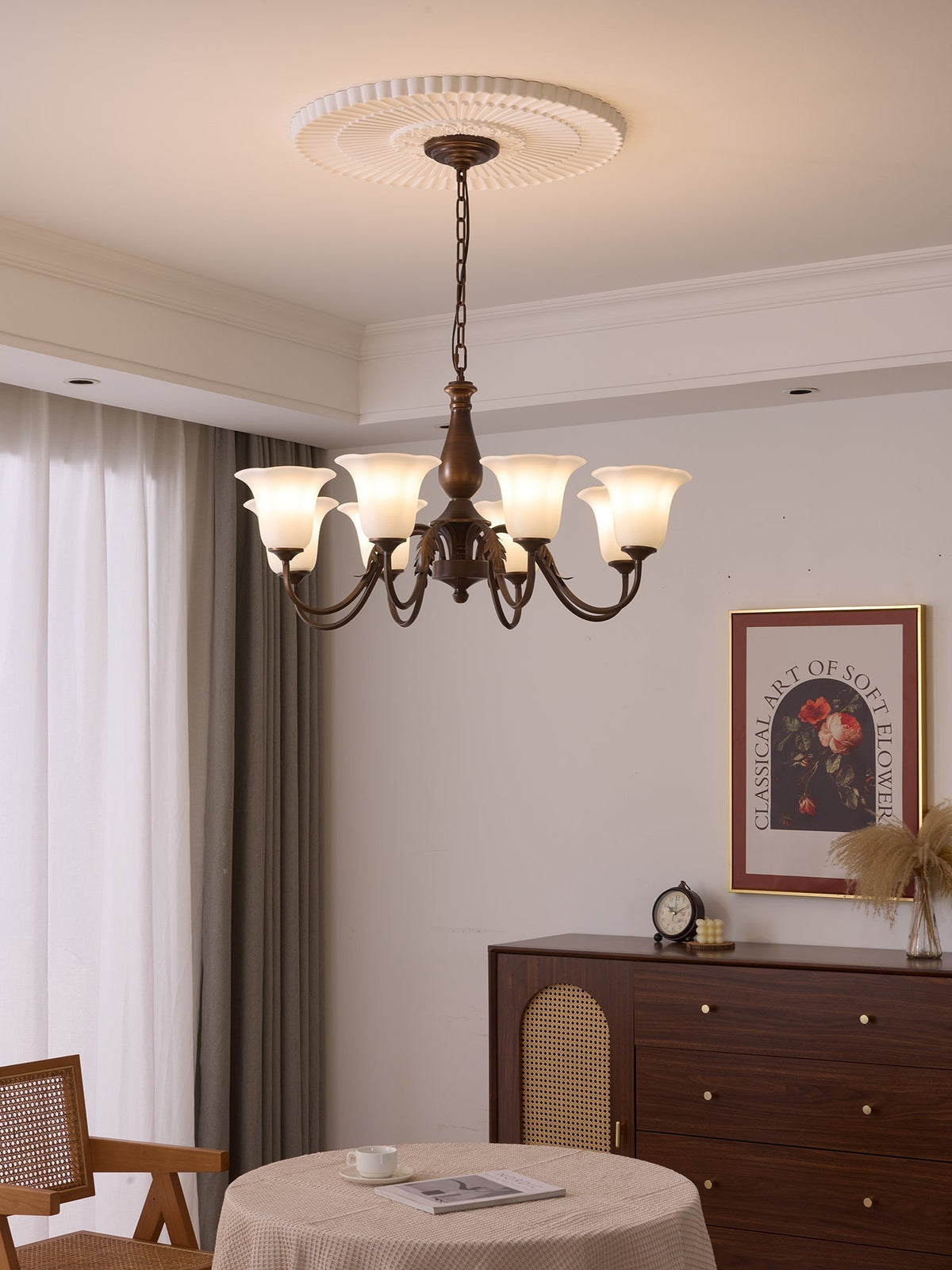 Lustre Nef en verre et métal – vue 9