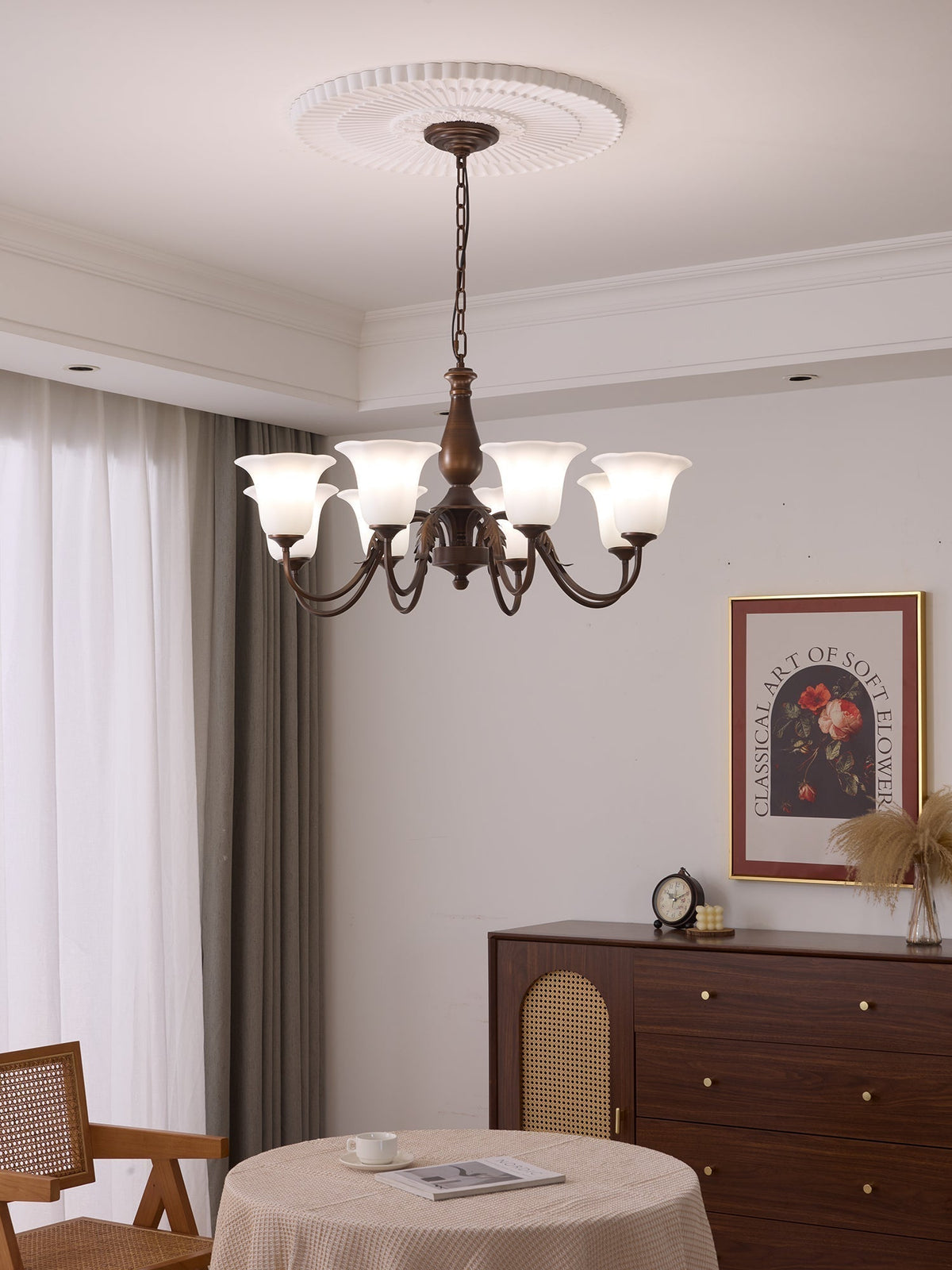 Lustre Nef en verre et métal – vue 10