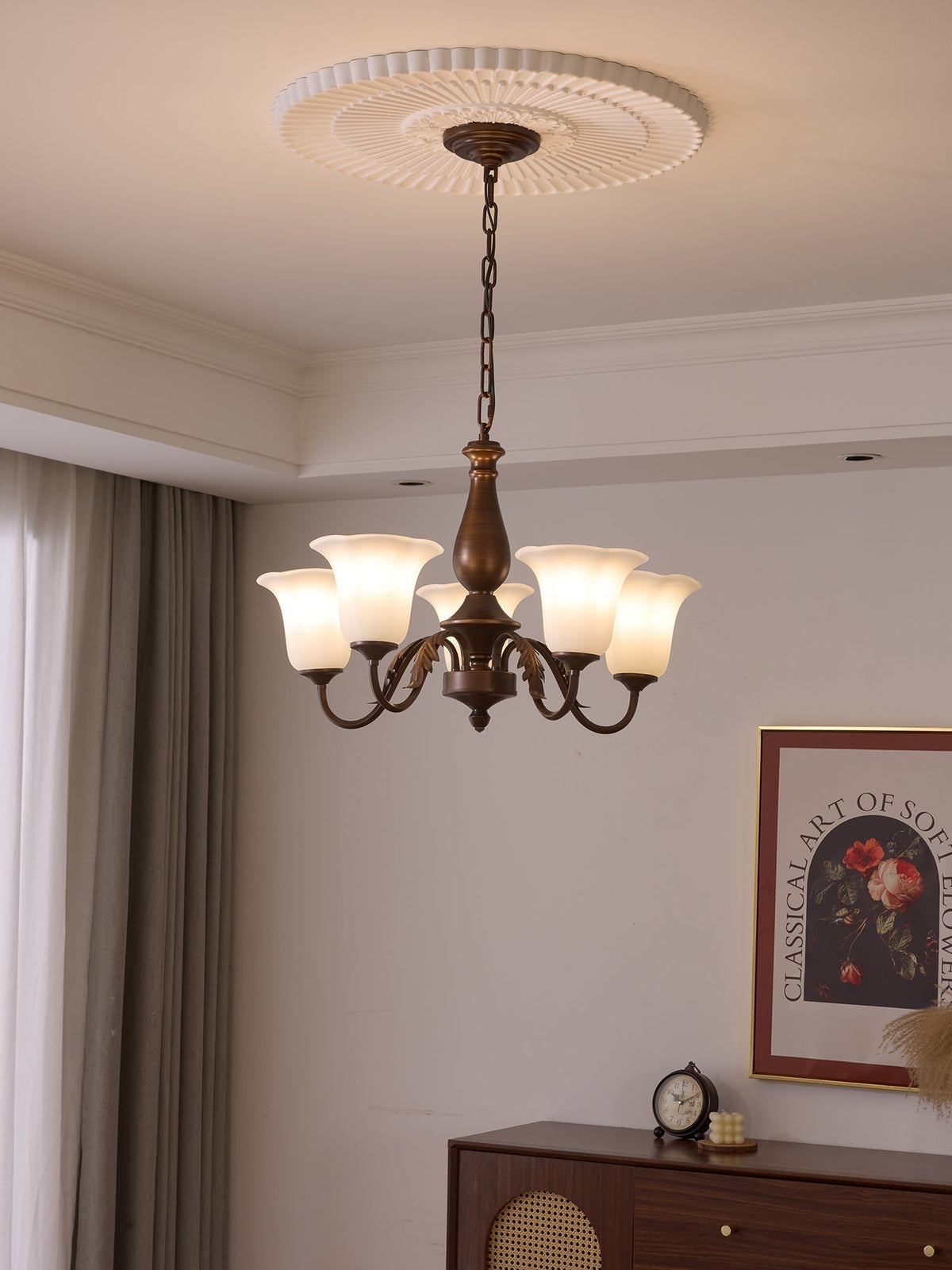 Lustre Nef en verre et métal – vue 3