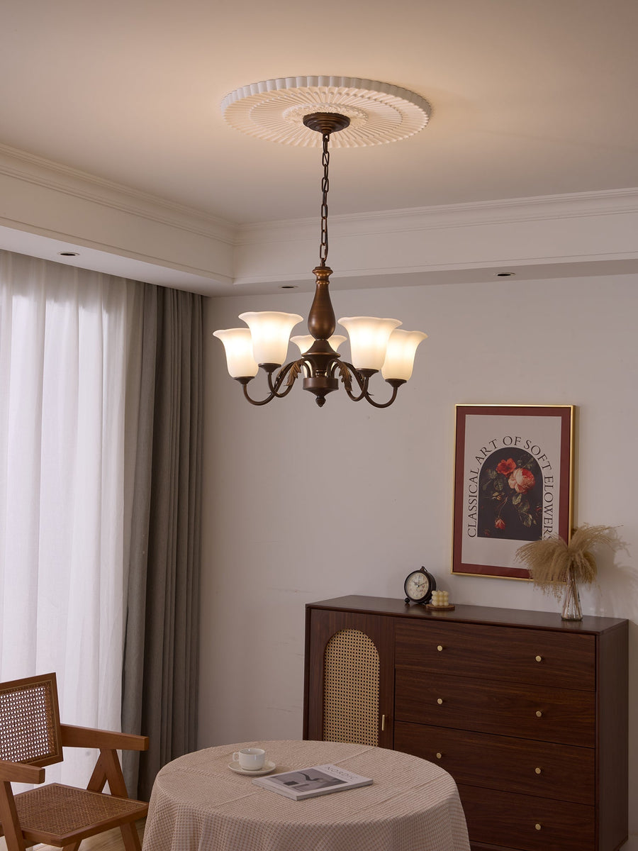 Lustre Nef en verre et métal – vue 5