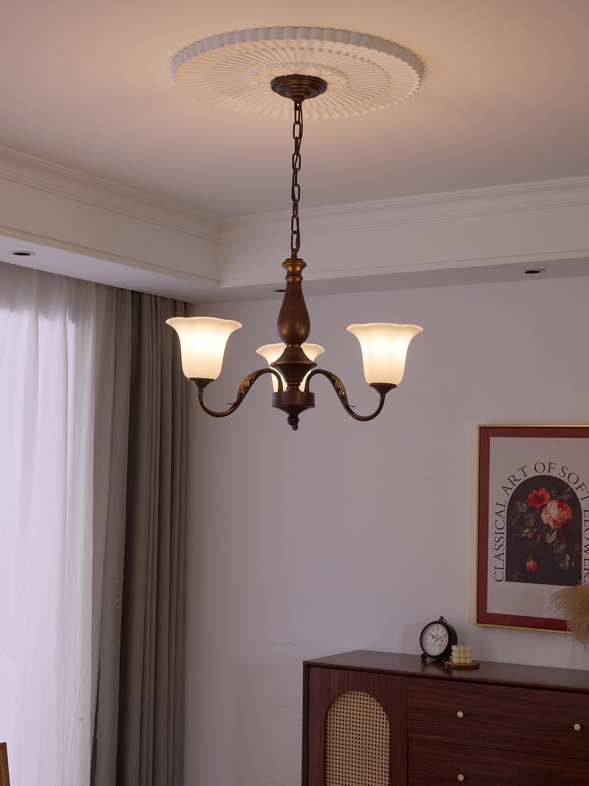 Lustre Nef en verre et métal – vue 7