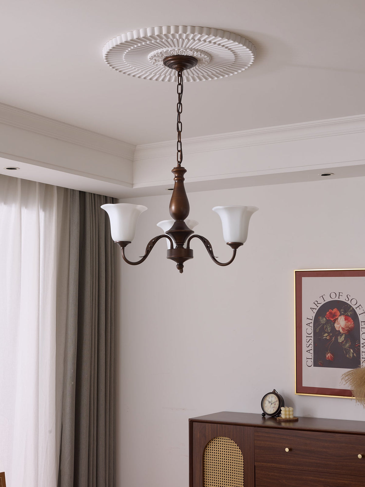 Lustre Nef en verre et métal – vue 8