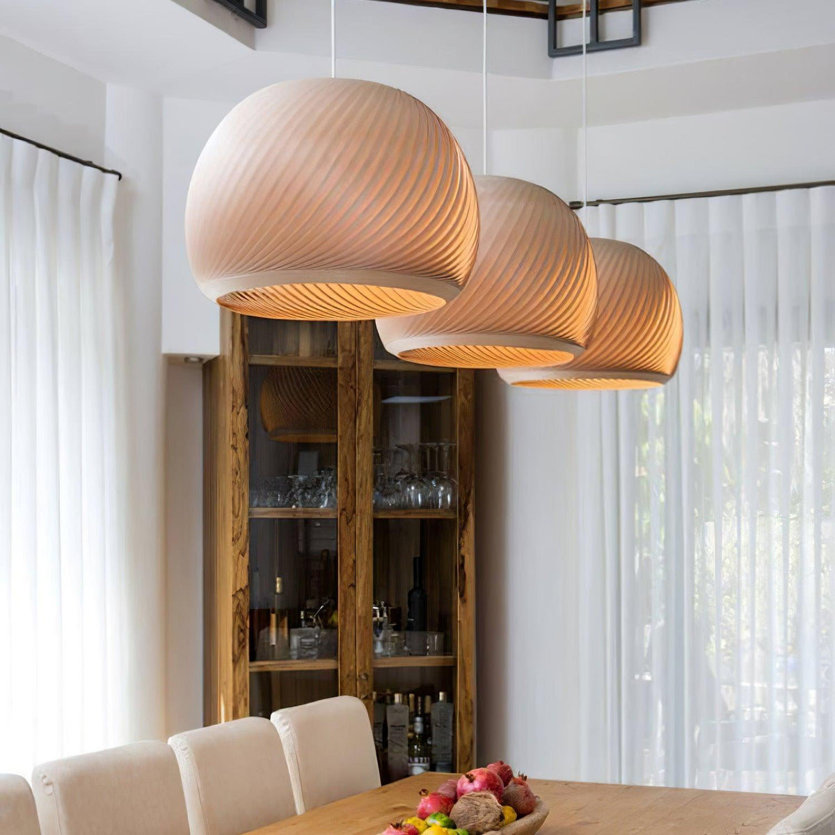 Suspension Roselière en bois et métal – vue 44
