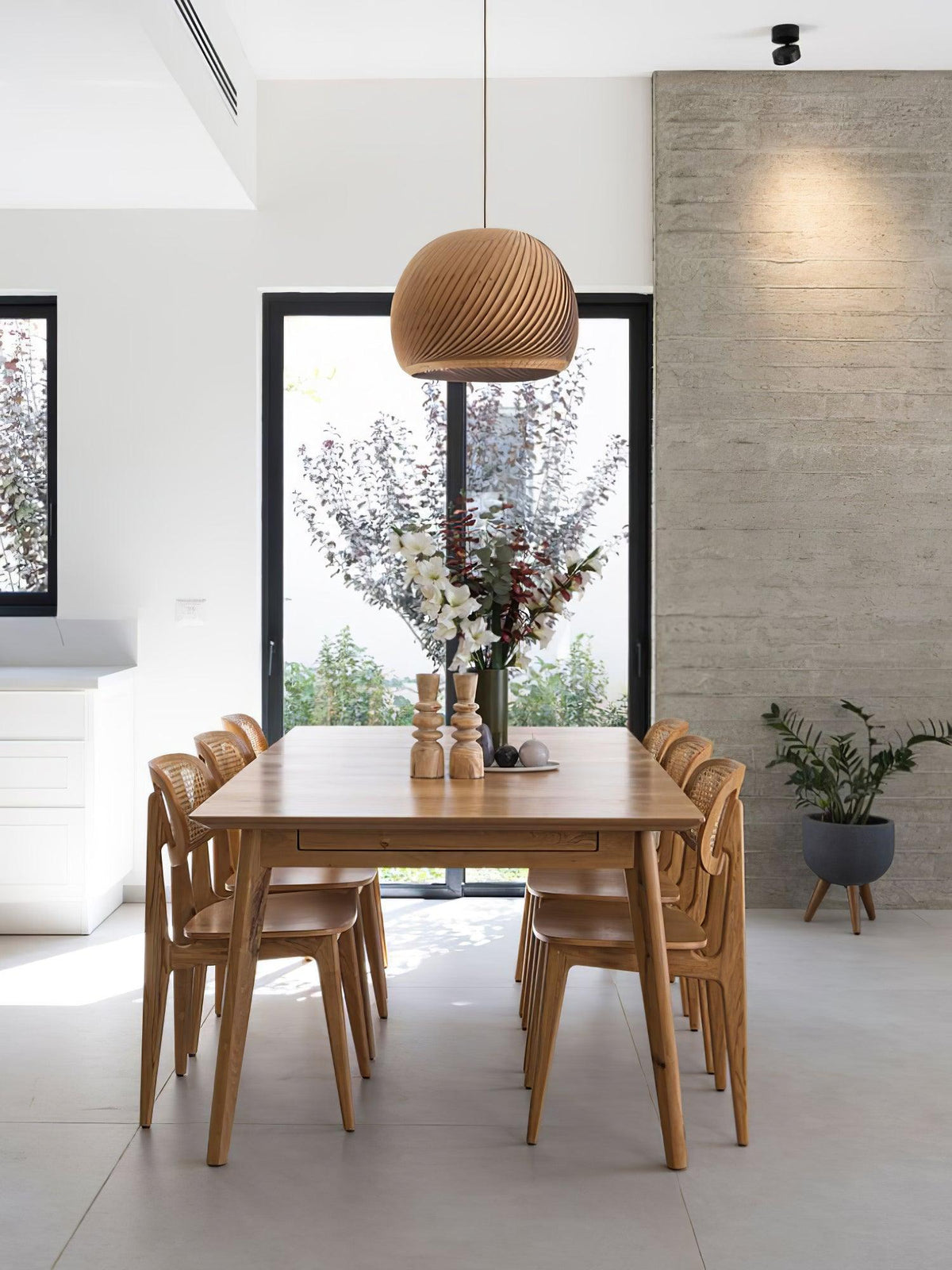 Suspension Roselière en bois et métal – vue 3
