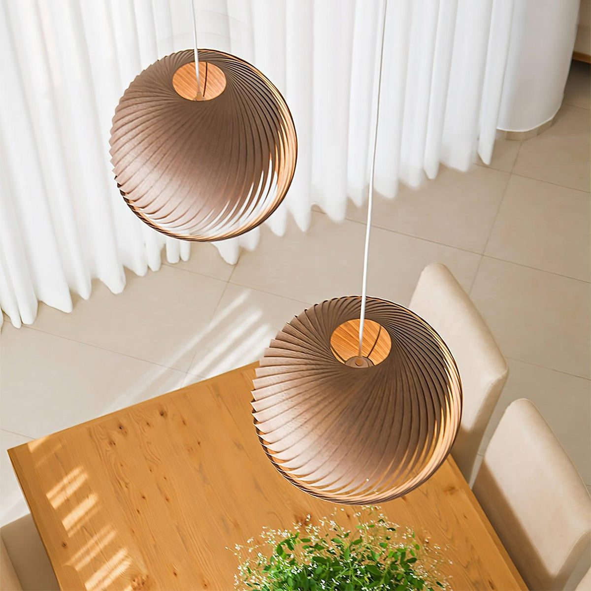 Suspension Roselière en bois et métal – vue 16