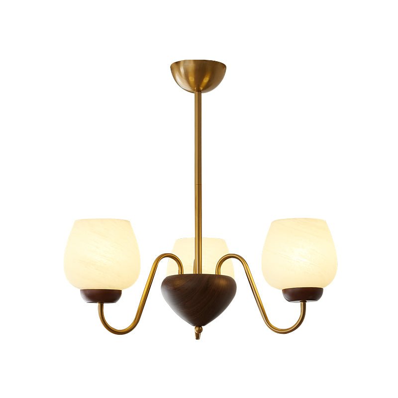 Lustre Pâquerette en verre et bois – vue 22