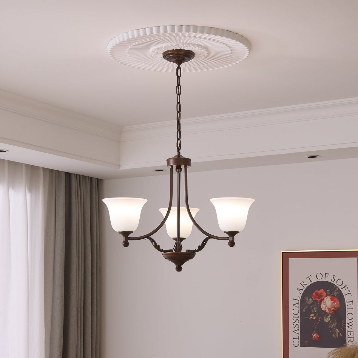 Lustre Anis en verre et métal – vue 6