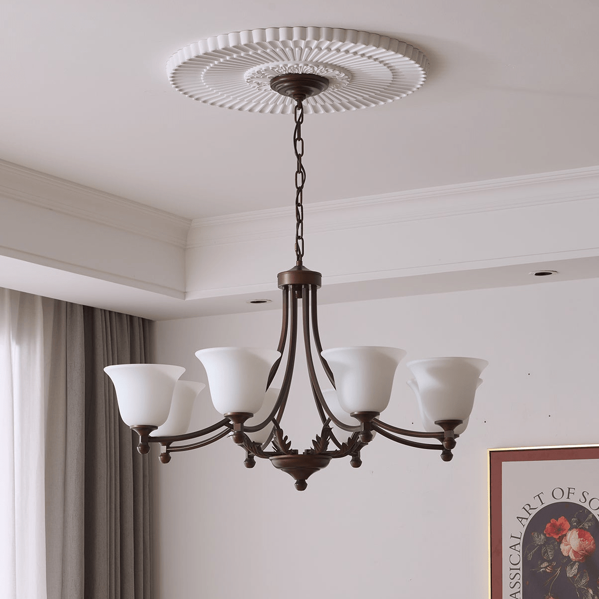 Lustre Anis en verre et métal – vue 14