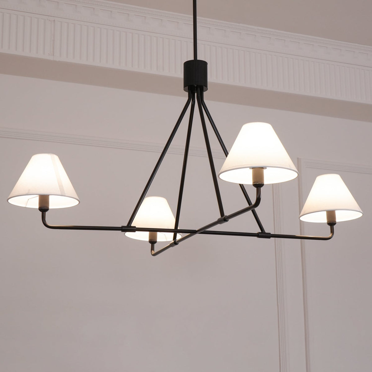 Lustre Bayonne en laiton et tissu – vue 34