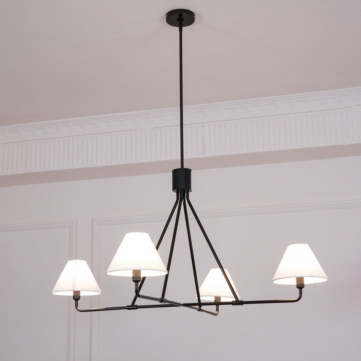 Lustre Bayonne en laiton et tissu – vue 75