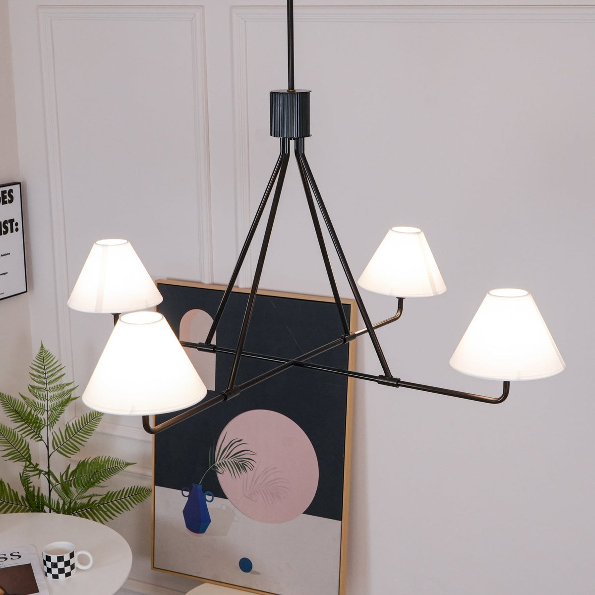 Lustre Bayonne en laiton et tissu – vue 23