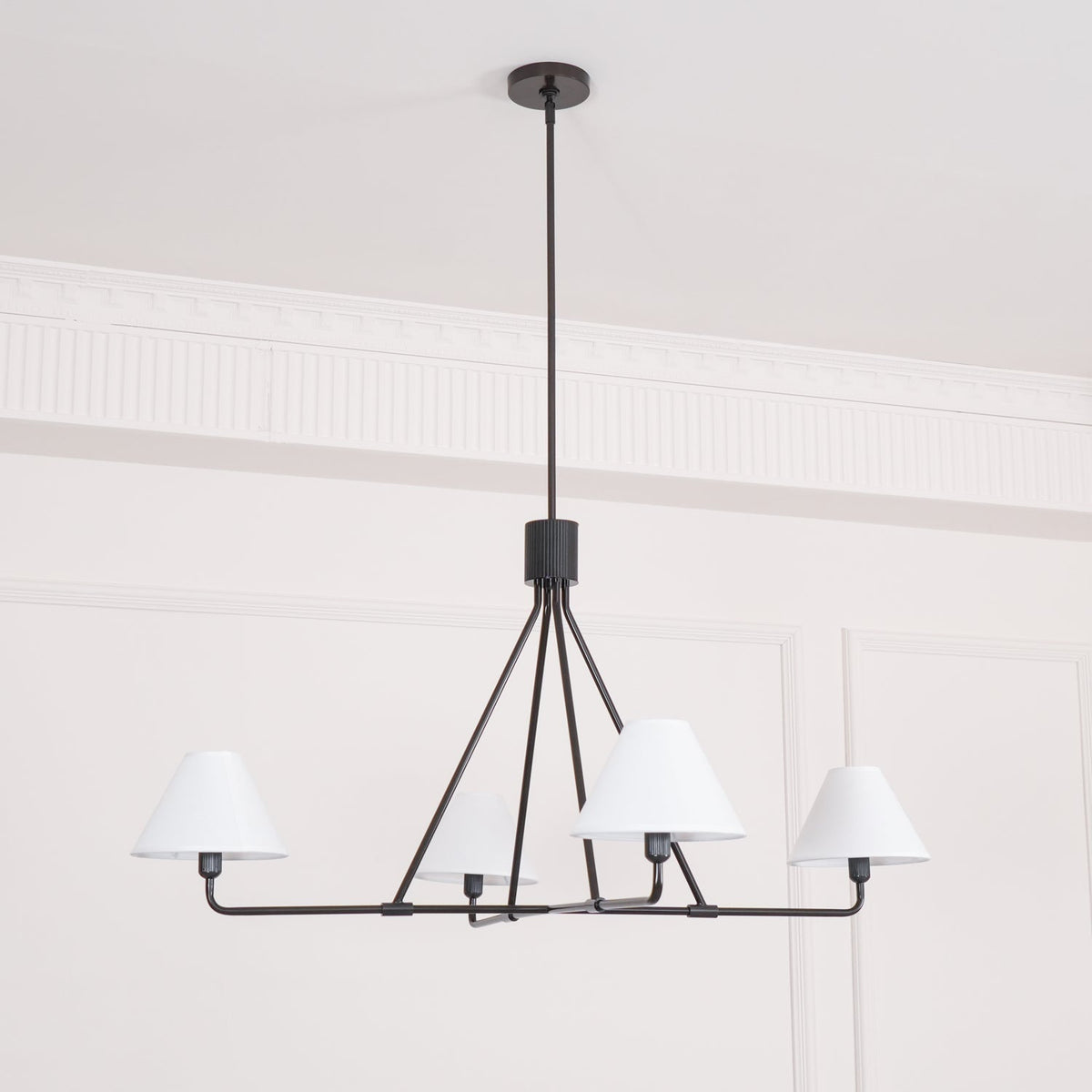 Lustre Bayonne en laiton et tissu – vue 31