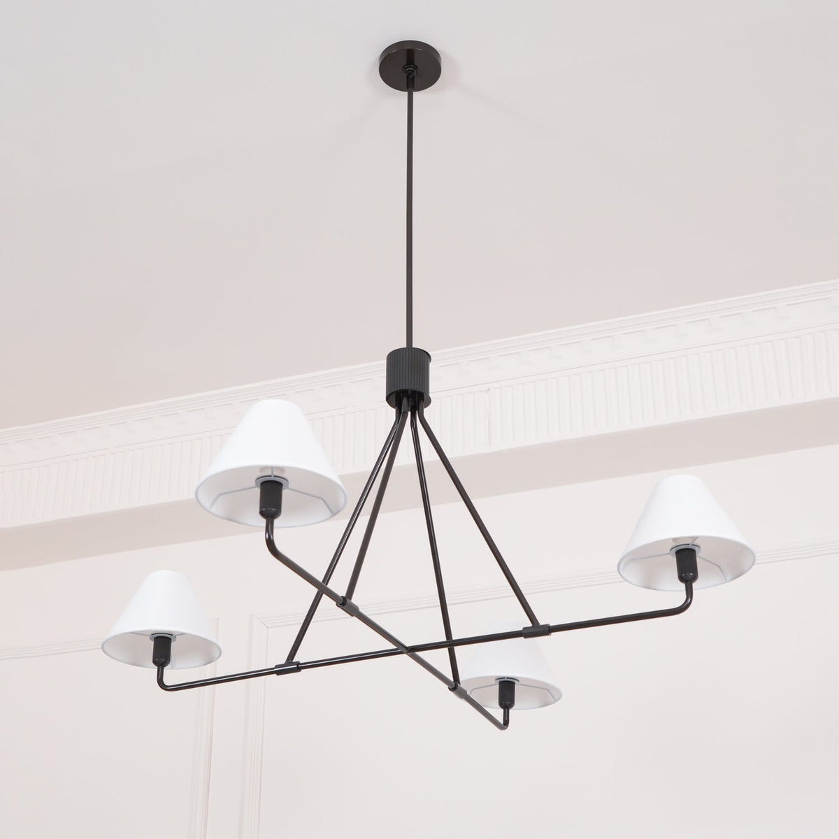 Lustre Bayonne en laiton et tissu – vue 55