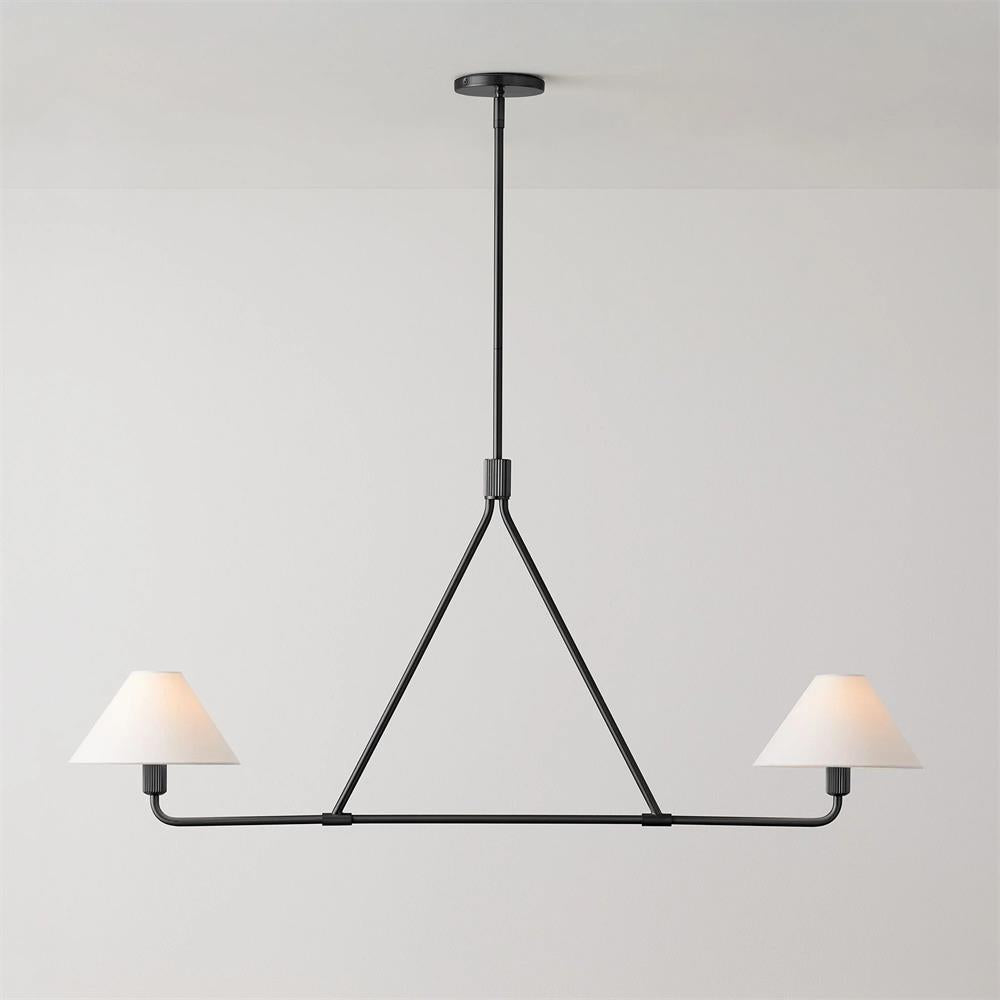 Lustre Bayonne en laiton et tissu – vue 56