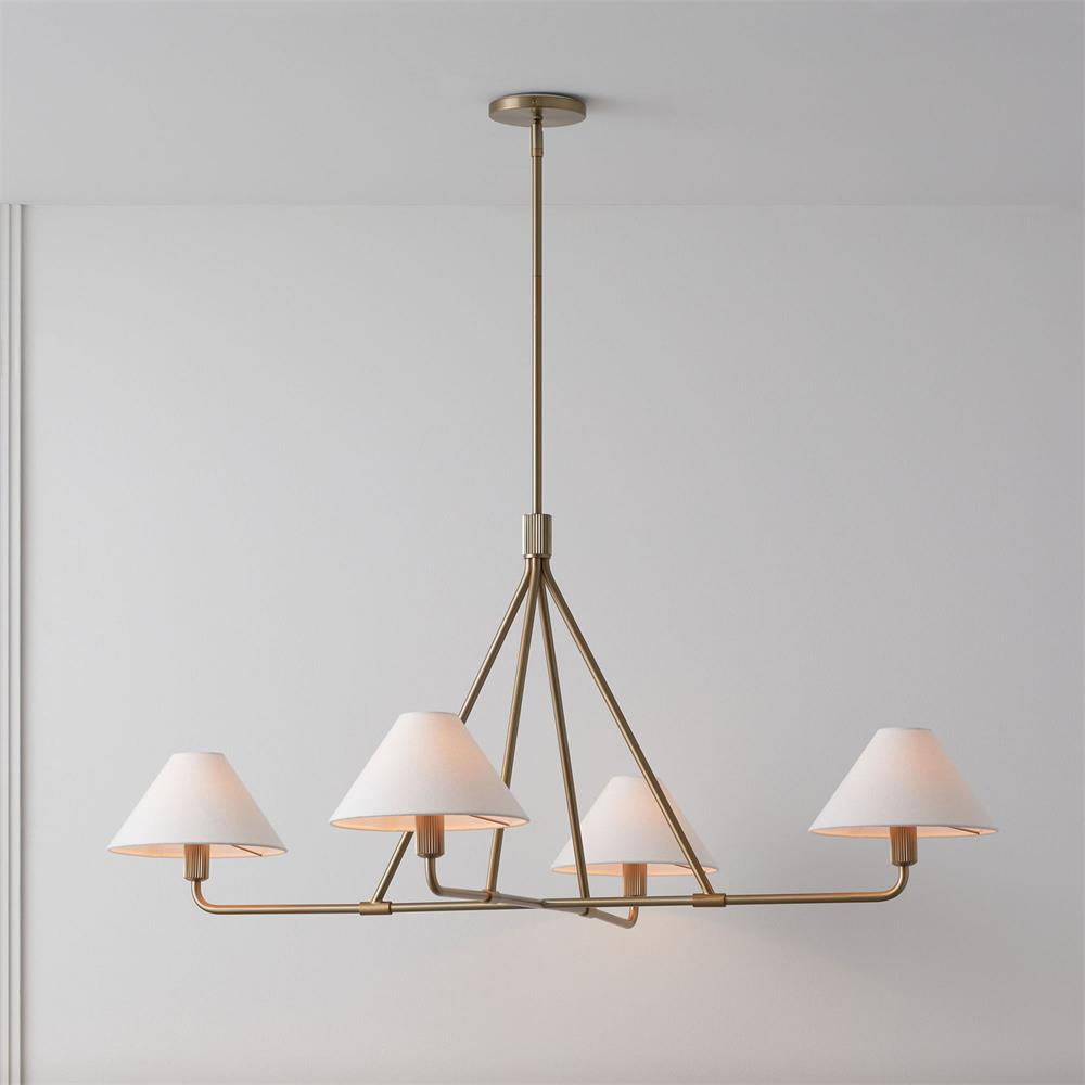 Lustre Bayonne en laiton et tissu – vue 59