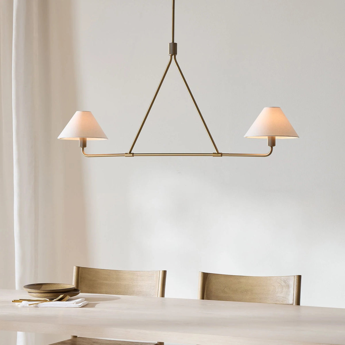 Lustre Bayonne en laiton et tissu – vue 70
