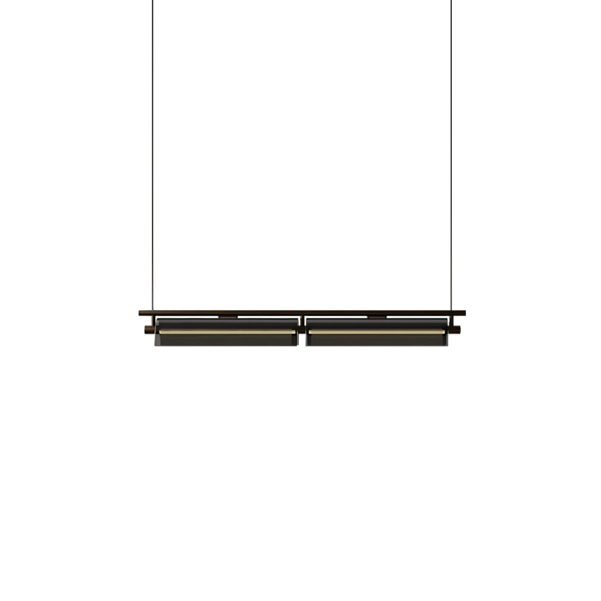 Lustre Mirliton en verre et métal – vue 13